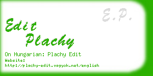 edit plachy business card